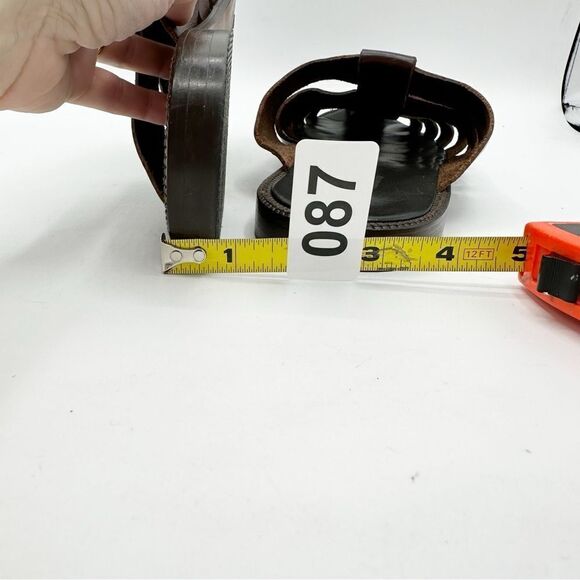 Tommy Bahama Vintage Slip-On Mule Dark Brown Leather Fisherman Sandals Sz 10 - Picture 15 of 15